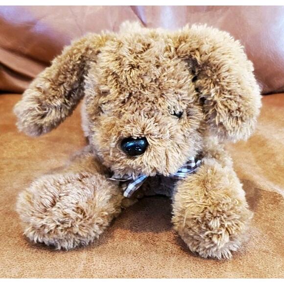 1992 MJC International 14 In Shaggy Brown Puppy Dog Stuffed Animal Plush Floppy - Picture 1 of 11